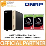 QNAP TS-264-8G 2 Bay Tower NAS Bundle With 2 x 4TB SEAGATE IronWolf Hard Drive. Singapore Warranty 2 Years